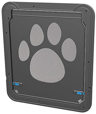 Puerta mosquitera magnética para mascotas, con cierre automático, puerta negra para perros