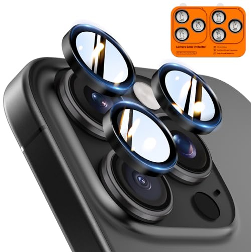 TOCOL für iPhone 14 Pro Max / 14 Pro Kameraschutz, 2 Sets, Schwarz | Einfache Montage, Ultra HD Camera Cover, 9H Stoßfest Kratzfest, Hüllenkompatibel, Kameraschutz für iPhone 14 Pro / 14 Pro Max