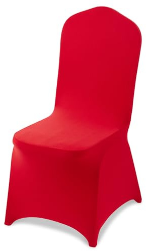 VEVOR 50 Pcs Red Chair Covers, Polyester Spandex Chair Cover, Stretch Slipcovers for Wedding Party Dining Banquet Flat-Front Chair Covers, Fits Chair Measures up to 20.08 x 17.72 x 37.4 inch