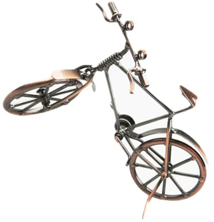 FIXOSHEE Vintage Eisen Fahrrad Modell Deko Retro Miniatur Bike Skulptur aus Robustem Dekoratives Kunstwerk für Schreibtisch und Wohnzimmer Fahrradliebhaber und