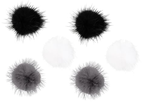 VILLCASE Décoration pour Ongles Pompons Magnétiques Peluche Noire 6pcs Détachables Effet Décoratif Élégant pour Manucure et Charmante