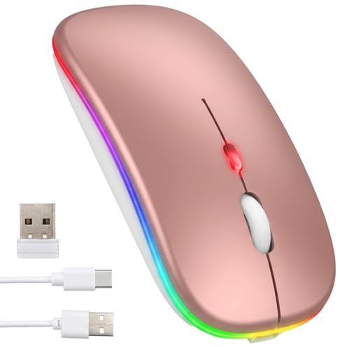 Quwem Bluetooth Mouse Dual Mode 2.4GHz Wireless Mouse Slim Silent