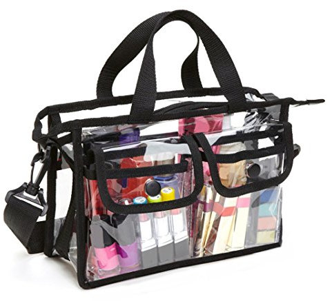 Moon Mood® Maquillage Sac à Main de Rangement Sac en PVC Grande Capacité Léger Portable Cosmétique Sac à Bandoulière pour Femme Maquillage Shoulder Bag