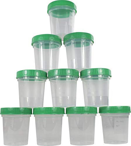 500 Piezas Envase de Orina 125ML + Tapón de Rosca en Verde Recipiente Muestra Orina Vasos de Plástico De