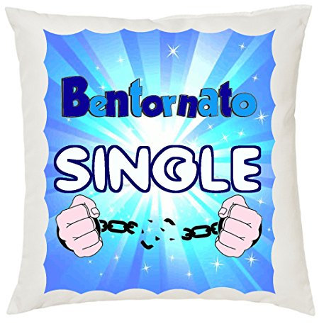 Cuscino Decorato Bentornato Single - 40 X 40 cm - Cotone - Stile Giocoso - Regalo per Coppie - Collezione Divertente