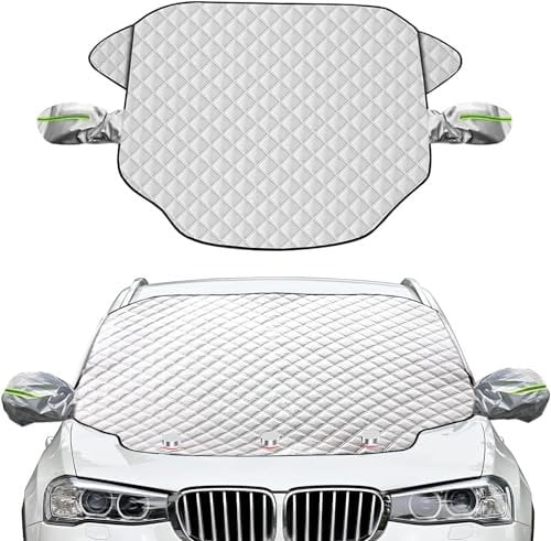KOROSTRO Frontscheibenabdeckung, Auto Scheibenabdeckung mit Rückspiegelabdeckung Magnet Fixierung Faltbare Windschutzscheibe Abdeckung Frostschutz Windschutzscheibe Eisschutzfolie, 183 * 116cm