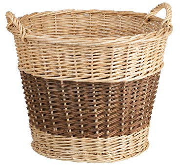 e-wicker24 Alles aus Weide - Cesta Capazo de Mimbre para Chimenea, con Asas