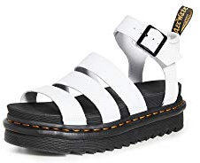 Dr Martens Women's 3 Strap Sandal Sneaker, White Hydro Leather, 5 UK