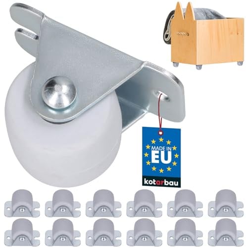 KOTARBAU Transportrollen 22 mm / 33 mm Gummi Univer. Stahlrahmen Möbelrollen Alle Böden Lenkrollen Kisten Fix Schieberollen Werkzeugrollen Bockrollen (12, 33 mm)
