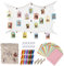 HONGXIN-SHOP Fotorahmen aus Papier Wanddeko DIY Kreative Bilderrahmen Foto hängende Anzeige Foto mit Mini Holzklammern Hanfseil und Fischernetz 30 Stück 10 Farben