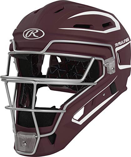 Rawlings Velo 2.0 Matte Catcherhelm Fängerhelm, Kastanienbraun, Weiß, Für Kinder
