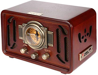 JHKJ Tragbarer Retro Radio FM Radio integriertem Stereo Lautsprecher Unterstützung für SD/USB-Eingang AUX-Audioeingang/U-Disk-Wiedergabe