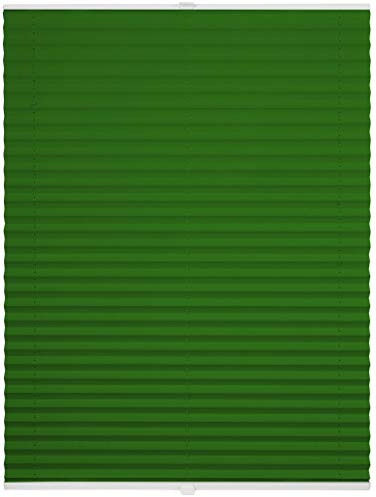 ondeco Plissee ohne Bohren mit Klemmträger, Sonnenschutz für Fenster innen, Jalousien Fenster ohne Bohren Blickdicht, Faltrollo Sichtschutz für Tür Fensterrahmen, Rollo Grün 85x130 cm