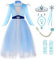 ReliBeauty kostüm Kleid Prinzessinenkleid Mädchen Karneval Kostüm Halloween,mit Zubehöre 140