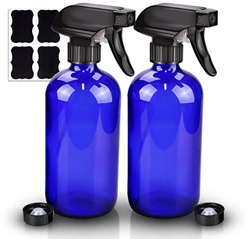 Wedama Pack of 2 Blue Glass Spray Bottles 473ml