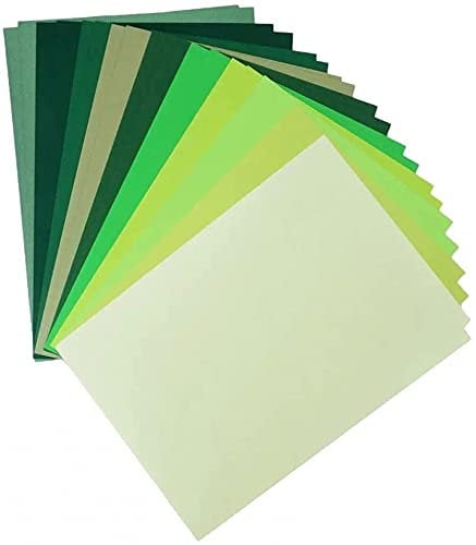 Netuno 20 Blatt Bastelpapier Set farbig Grün DIN A4 21 x 29,7 cm Farbpapier Karten basteln Bastelkarton farbig Bastelset Papier Bastelbogen Designpapier bunt bedruckbar Kartonpapier Kartengestaltung