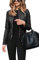 Onsoyours Donna Autunno Inverno Ecopelle PU Giacca da Moto Outwear Colore Solido Manica Lunga Risvolto Cerniera Giubbotto Cappotto A Nero M