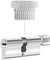 GERCAR Cylindre à bouton, à fermeture identique, cylindre de serrure 40/40 mm, avec 5 clés (comme extension), pour serrure de porte, fonction d’urgence et de danger - Longueur : 80 mm, A : 40, B : 40