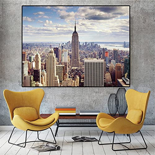 Cekog Diamond Painting Set Full,New York City Diamant Painting Bilder, 5D DIY Diamant Malerei Kit für Erwachsene/Kinder,Strass Stickerei Kreuzstich Kunst,für Dekoration Home Wall Square Drill 30x40cm