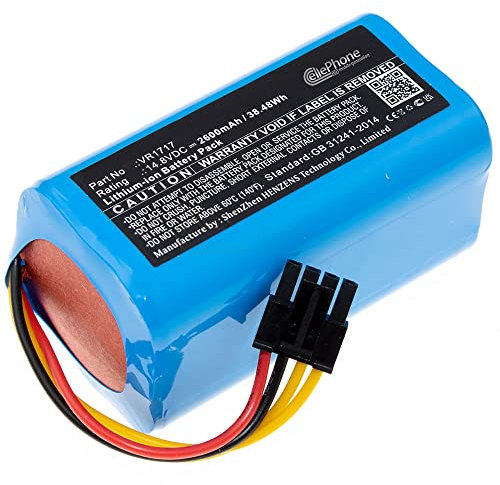 cellePhone Akku Li-Ion kompatibel mit Proscenic Cocoa Smart 780T 790T - Summer P1s P2s P3 (Ersatz für VR1717) - 2600mAh / 14,8V