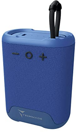 TECHMADE Speaker Bluetooth Portatile, Cassa Altoparlante Wireless con Design Compatto| Distanza operativa 10metri|Connessione senza filo e vivavoce (blue)