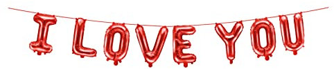 Ballons I Love You Girlande Folienballon Valentine Banner Deko Valentinstag Dekoration Hochzeitstag Heiratsantrag Liebeserklärung