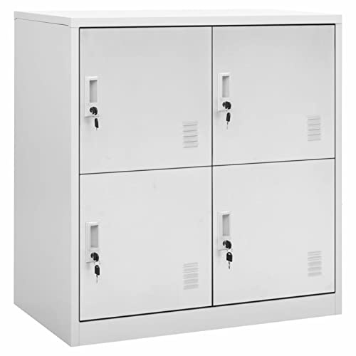 ZHOUMIN Schließfachschrank, Wertfachschrank, Schließfächer, Metallschrank, Personalschrank, Spind Schrank, Stahlspind, Metallspind, Self-Storage-schließfach, Hellgrau 90x45x92,5 cm Stahl