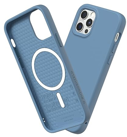 RhinoShield Case kompatibel mit [iPhone 12/12 Pro] | SolidSuit - MagSafe-kompatibel -Stoßdämpfende & schlanke Schutzhülle mit Premium Finish - 3.5 Meter Fallschutz - Türkisblau