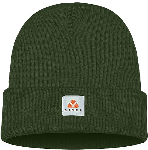 ATNKE Strick Beanie Mütze Dehnbar Weich Warm Täglich Winter Mützen mit Manschetten für Herren und Damen Geschenke/Dark Army Green