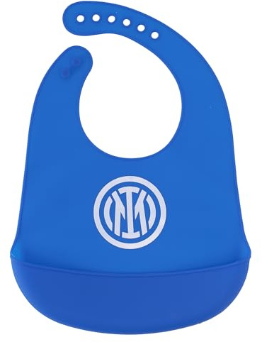 Inter - Bavaglino silicone - Prodotto Ufficiale - Tasca raccogli pappa per bambini e neonati - Regolabile
