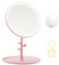 GVEFIVME Kosmetikspiegel mit LED Licht, Schminkspiegel Beleuchtet für Schminken Rasieren und Tragen der Kontaktlinsen, 3 Lichtfarben und Dimmbare Helligkeit (pink)