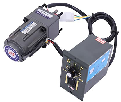 Motore elettrico da 220 V, motore industriale, regolatore di velocità (20 k), 0-68 giri/min, basso rumore con istruzioni e regolatore.