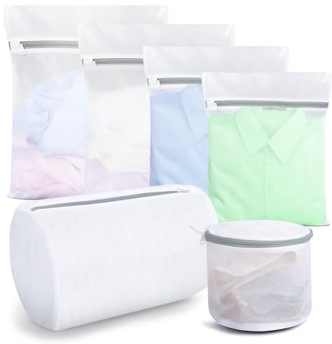 AiQInu 6 Piezas Bolsa Lavadora Grande, Bolsa Ropa Sucia Viaje, Bolsas para Lavar Ropa en Lavadora, Saco Ropa Sucia con Cremallera, Laundry Bag