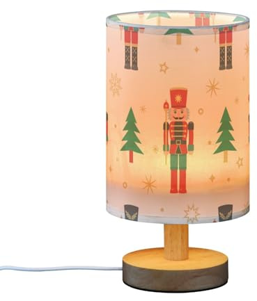 FRODOTGV Table Lamp Night Table Lamps with Lamp Shades Nutcracker Christmas Tree Lamp for Study Desk End Table