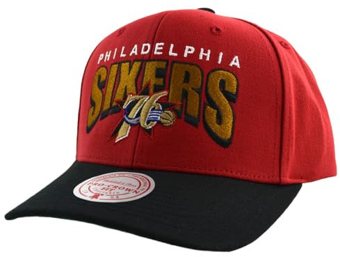 Mitchell & Mess NBA Boom Text Pro Snapback Cap Philadelphia 76ers red/Black