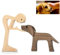 RHQFDM Holzschnitzerei für Hunde Handgemachte Hund Holzschnitzerei Familie Haustier Holzschnitzerei Holzschnitzerei von Hunden und Menschen Geschnitzte Holzdekorationen für Hundeliebhaber