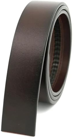 Herren-Gürtel aus Rindsleder ohne Schnalle, 3,5 cm breit, echter Genvine-Ledergürtel ohne automatischen Schnallenriemen, Designer-Gürtel for Herren (Size : 110cm, Color : Coffee)