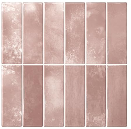 VEELIKE Rosa Wandfliesen Selbstklebend Klebefliesen Küche Rückwand 3D Fliesenaufkleber Badezimmer Fliesenfolie Bad Rosa Küchenfliesen Überkleben Wäschereien Abnehmbar 30.5 cm × 30.5 cm 6 Stück