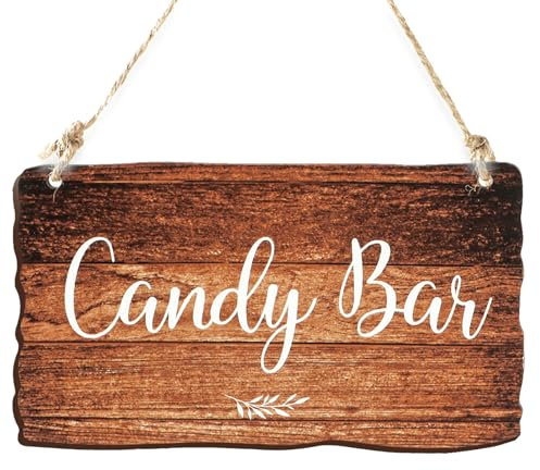 Candy Bar Cartel de Madera para Colgar Boda Bautizo Laminas Decorativas de Pared Fiesta Cumpleaños