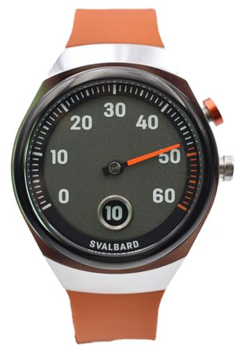 Svalbard Time Travel HX11 Herrenuhr, Quarz, Stahl, Grau, Orange, Silikon, Saphir, Armband