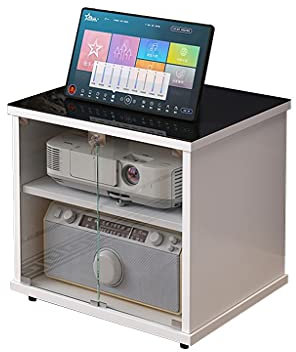 Boxenständer Lautsprecherständer Audio-Halterung, Audio-Schrank, 2-lagige Medienhalterung, audiovisueller Schrank, geeignet for TV-Zubehör, Spielekonsolen, DVD-Player für Heimkino und Studio(B)