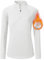 MoFiz Damen 1/4 Zip UV Shirts Sport Shirt Leicht Outdoor Fitness Langarmshirts Schnell Trockend Winter Laufshirt Wandershirt Weiß S