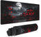 Tapis de souris japonais XL 80 x 30 cm - Style design - Grand tapis de souris de jeu étendu - Pour clavier - Base en caoutchouc antidérapant - Bords cousus - Pour la maison et le bureau - Noir/rouge