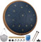 Steel Tongue Drum - 14 Zoll 15 Noten Zungentrommel für Erwachsene - Hand Pan Drum mit Notenbuch, Handpan Musikinstrument Schlägel und Tragetasche, C-Dur, Marineblau
