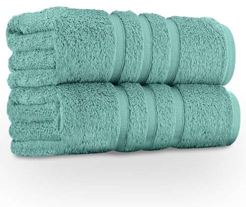 GC GAVENO CAVAILIA Premium Jumbo Bath Sheet 2 Pack - 100% Ring Spun Cotton Towels Bath Sheet - Highly Water Absorbent & Quick Dry Extra Large Bath Sheets - Soft Hotel Quality Bath Towel - Duck Egg