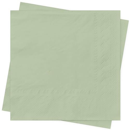 40Pcs Sage Green Napkins for Birthday Wedding Party Supplies - Paper Tableware Decoration Set for Kids Baby Shower Table Decorations