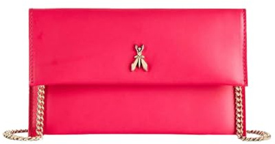 PATRIZIA PEPE Lederumschlag mit Klappe und Fly aus Metall Rosa, Poison Orchid (m513), Einheitsgröße