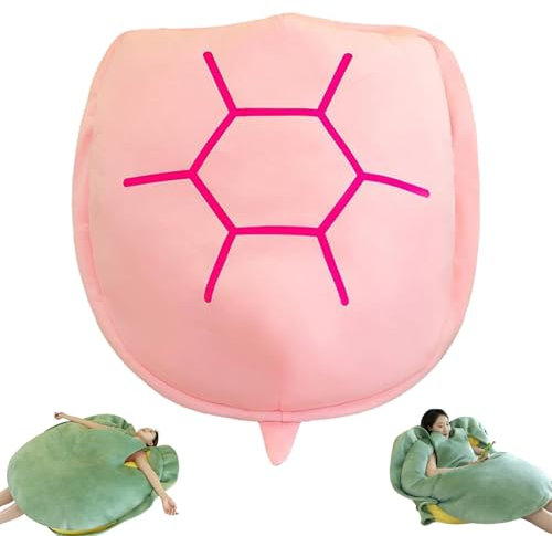HOPASRISEE Turtle Pillow Wearable Adult, Wearable Turtle Shell Pillow Adult, Multifunctional Giant Wearable Turtle Shell Pillow,Giant Wearable Turtle Shell Pillow Adult (51 in Pink)