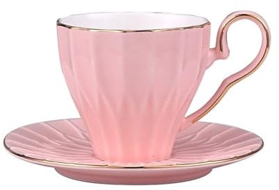Elegante set di tazza da caffè e piattino in porcellana, 225 ml, perfetto per cappuccino, latte macchiato e bevande miste