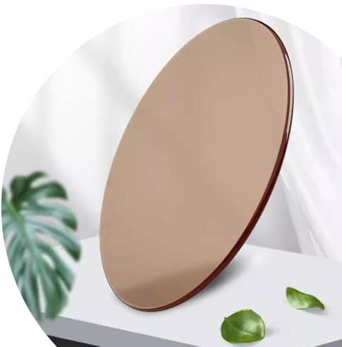 HAEKEBC 80cm Runde Braune Glastischplatte Gehärtetes Glas, Couchtische Tischplatten Für Den Außenbereich, Tischschutz Aus Glas, Restaurant-Ersatztischplatte(80cm-31.5in)